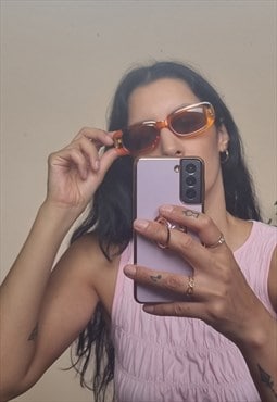 Y2K Orange Sunglasses in Square shape