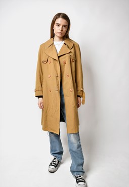 Classic vintage 90s brown trench coat women's detective 