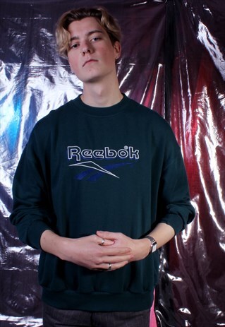 VINTAGE REEBOK GREEN EMBROIDERED SWEATSHIRT