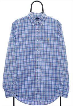 Vintage Ralph Lauren Blue Checked Shirt Mens