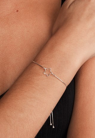 OPEN STAR ADJUSTABLE BRACELET STERLING SILVER