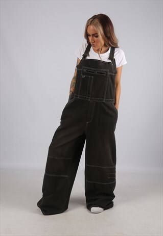 VINTAGE UNCLE SAM DENIM DUNGAREES TALL LONG LEG UK 16 (F6K)