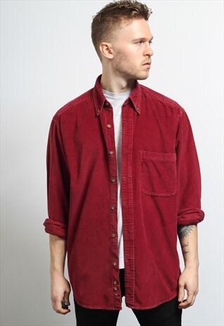 VINTAGE CORDUROY CORD SHIRT RED