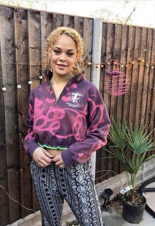 CROP ACID WASH OVERDYE FITNESS SWEATSHIRT