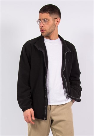 IZOD BLACK ZIP FASTEN FLEECE