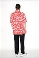 VINTAGE 90S TROPIC PRINT SUMMER SHIRT IN RED