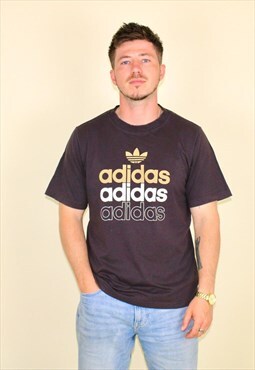 Vintage 90s Adidas Graphic T-shirt in Brown