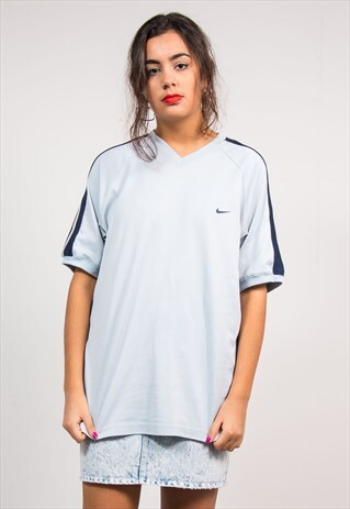 90'S VINTAGE BLUE NIKE V-NECK T-SHIRT