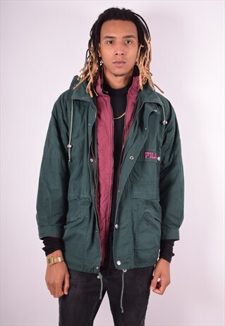 FILA MENS VINTAGE JACKET XL GREEN 90S