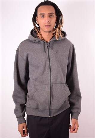 NIKE MENS VINTAGE HOODIE SWEATER LARGE GREY 90S