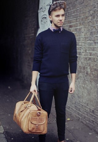 VINTAGE LEATHER TRAVELLER'S HOLDALL