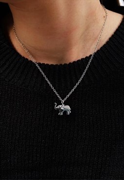 Elephant Chain Necklace Women Sterling Silver Necklace