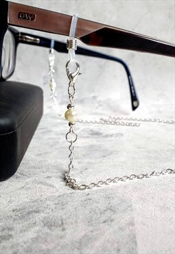 Glasses Mask Lanyard Neck Chain Faux Pearl Detailing 