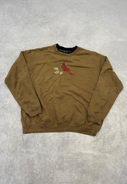 Vintage Sweatshirt Embroidered Gems Bird Patterned Jumper