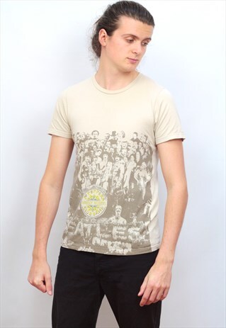 VINTAGE CREAM BEATLES PRINT T-SHIRT