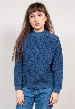 VINTAGE 90'S FLORAL PATTERN SWEATSHIRT CUTE
