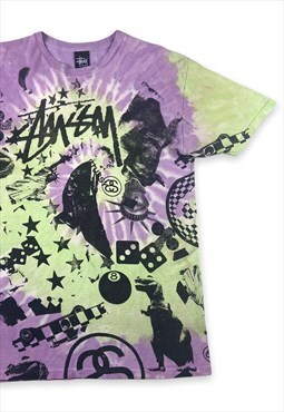 Stussy 2000s All Over Print Tie Dye T-shirt (M)