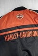 00'S VINTAGE BOMBER RACER JACKET BLACK ORANGE 