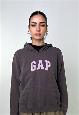 Grey Lilac 90s GAP Embroidered Hoodie Sweatshirt