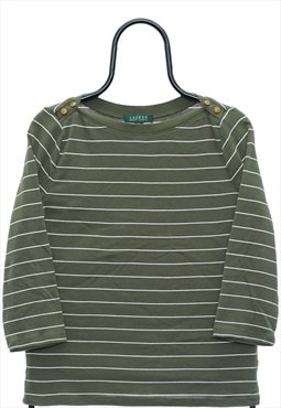 Retro Ralph Lauren Green Striped Top Womens