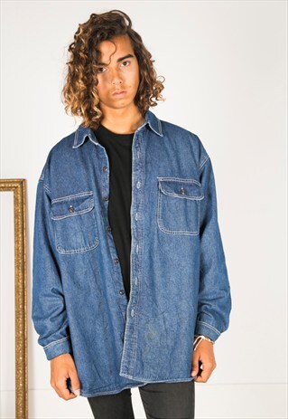 VINTAGE 80S LEVIS WINTER DENIM OVERSHIRT / R135