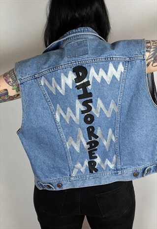 REWORKED HAND PAINTED DISORDER VINTAGE DENIM JACKET