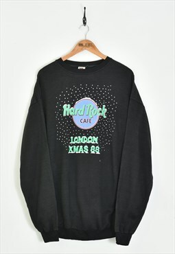 Vintage 1988 Hard Rock Cafe Sweatshirt Black XLarge