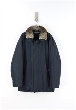 Australian Goose Down Winter Jacket in Black - L