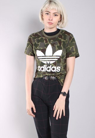 VINTAGE ADIDAS CAMO PRINT T-SHIRT