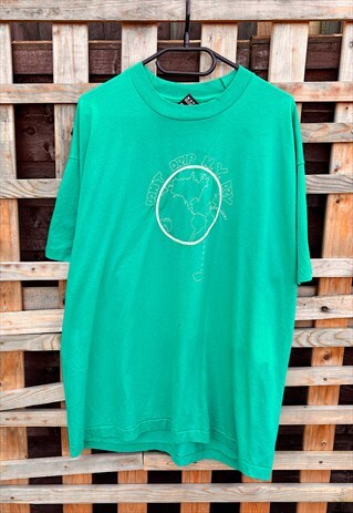 Vintage dont drip NY dry green single stitch T-shirt XL