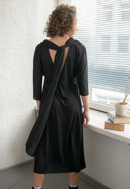 Vintage 60's Black Midi Dress