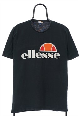 Vintage Ellesse Spellout Logo Black TShirt Womens