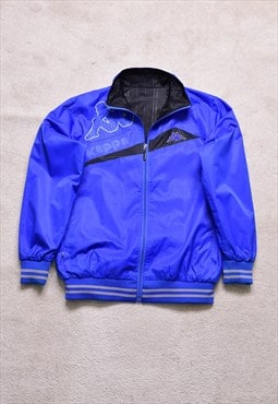 Vintage 90s Kappa Blue Black Reversible Bomber Jacket
