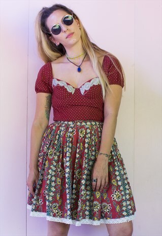 VINTAGE SOULEIADO PROVENCAL BOHEMIAN PRINT CO ORD TWO PIECE