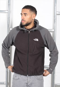 Vintage The North Face Hoodie in Black Zip Up Fleece Small