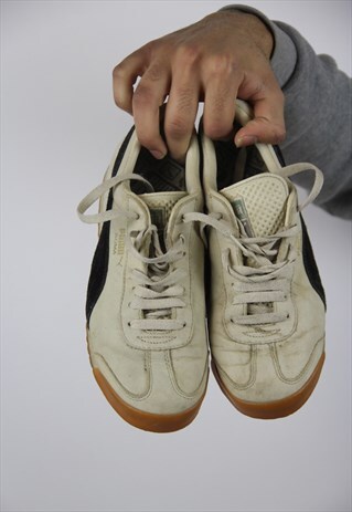 VINTAGE PUMA ROMA CREAM TRAINERS