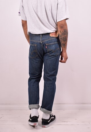LEVI'S 501 MENS VINTAGE JEANS W32 L30 BLUE 90S