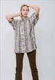 VINTAGE 70S BOHO OVERSIZED SHIRT IN ABSTRACT PATTERN