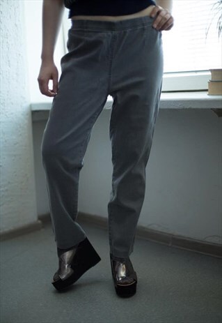 VINTAGE 90'S GREY ELASTIC JEANS LEGGING