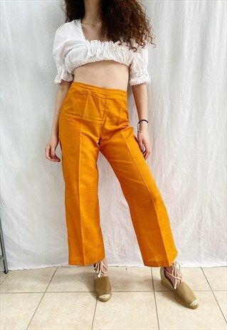 VINTAGE 90S NARANJA ORANGE CITRUS TAPERED TROUSERS PANTS