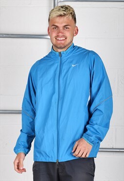 Vintage Nike Jacket in Blue Windbreaker Rain Coat Large