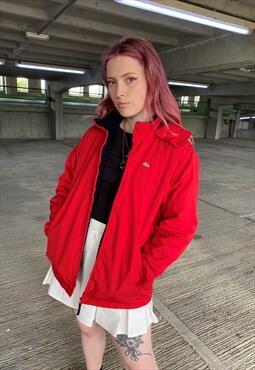 Vintage 90s Lacoste Embroidered Red Coat