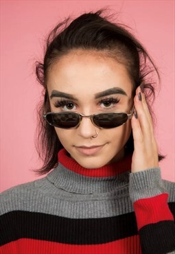 Vintage Black Moschino m3063-s Rectangular Oval Sunglasses