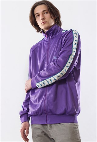 90'S VINTAGE MENS KAPPA BIG LOGO STRIPES TRACK TOP JACKET