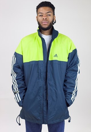 VINTAGE 90S ADIDAS FLEECE PADDED SHELL SPORTS JACKET