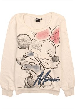 Vintage 90's Diseny Sweatshirt Minnie Mouse Crew Neck Beige