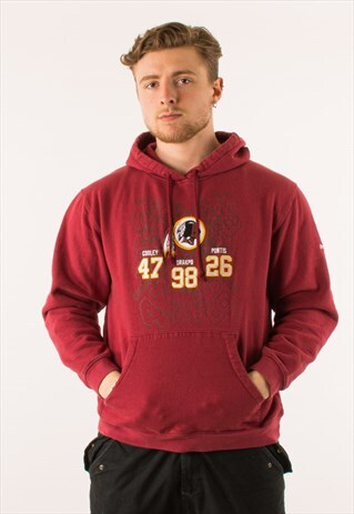 VINTAGE RED WASHINGTON REDSKINS NFL HOODIE PULLOVER LARGE