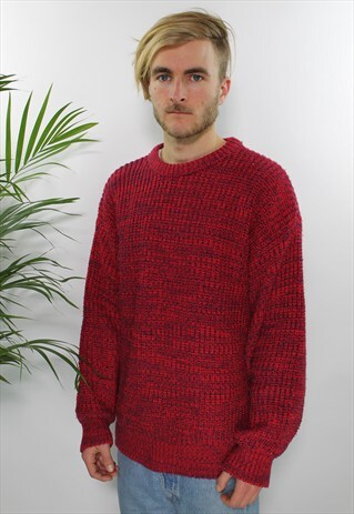 VINTAGE KNIT JUMPER RED