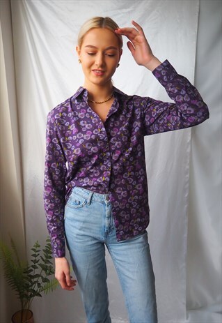 VINTAGE REVIVAL 1970'S BARBOUR PURPLE FLORAL SHIRT
