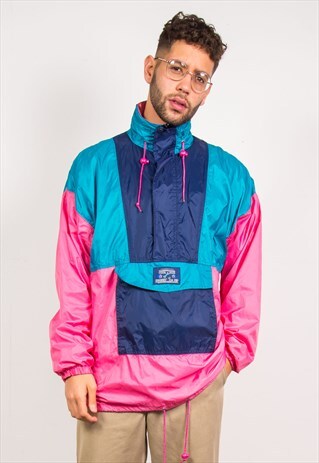 VINTAGE 90'S CAGOULE RAIN JACKET 1/4 ZIP